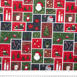 Christmas printed cotton - Box calendar - Red