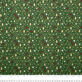Christmas printed cotton - Firs / Heart - Green