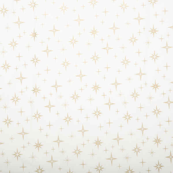 Christmas printed cotton - Stars - White/Gold