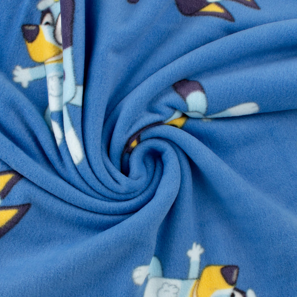 Licensed Fleece print - BLUEY - Name - Blue