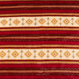 Coral Fleece Bonded to Fur - Aztec - Red / Brown