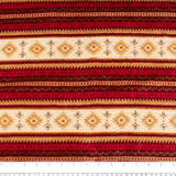 Coral Fleece Bonded to Fur - Aztec - Red / Brown