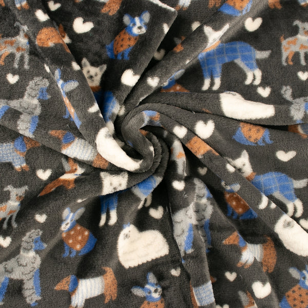 Coral Fleece Blanketing - Dogs - Grey