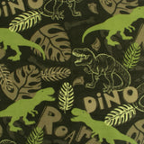 Molleton imprimé anti-boulochage - &lt;SLIPPY&gt; - Dinosaure tropical - Vert