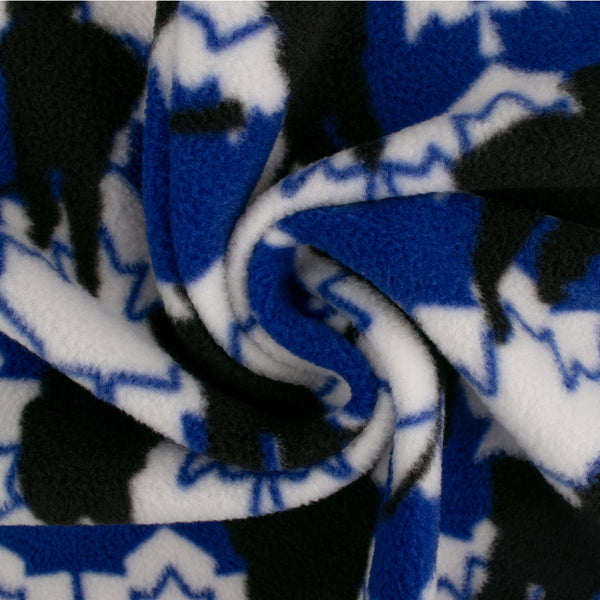Molleton imprimé anti-boulochage - &lt;SLIPPY&gt; - Hockey / Feuille d&#039;érable - Bleu