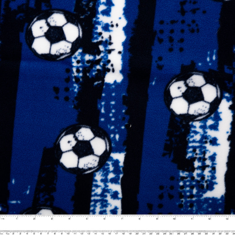 Molleton imprimé anti-boulochage - &lt;SLIPPY&gt; - Ballon de soccer - Bleu