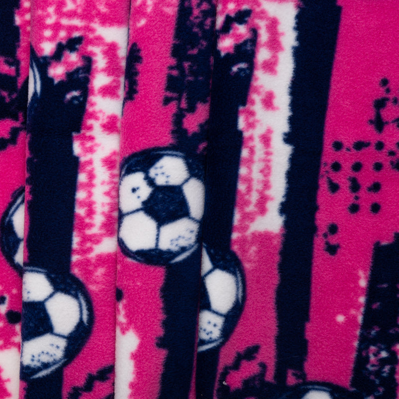 Molleton imprimé anti-boulochage - &lt;SLIPPY&gt; - Ballon de soccer - Rose