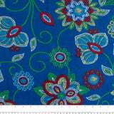 Anti-Pill Fleece Print - SLIPPY - Flowers dots - Blue
