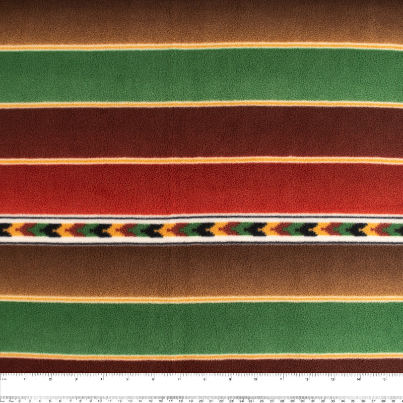 Anti-Pill Fleece Print - SLIPPY - Navajo stripes - Brown
