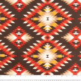 Anti-Pill Fleece Print - SLIPPY - Diamond Navajo - Brown
