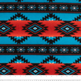 Anti-Pill Fleece Print - SLIPPY - Stripes Navajo - Blue
