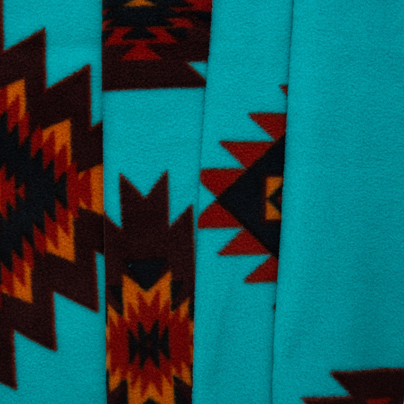 Anti Pill Fleece Print - SLIPPY - Navajo - Peacock