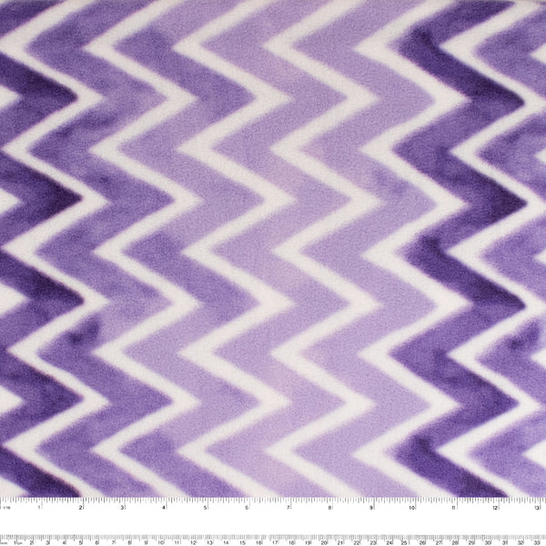Anti-Pill Fleece Print - SLIPPY - Herringbone - Purple
