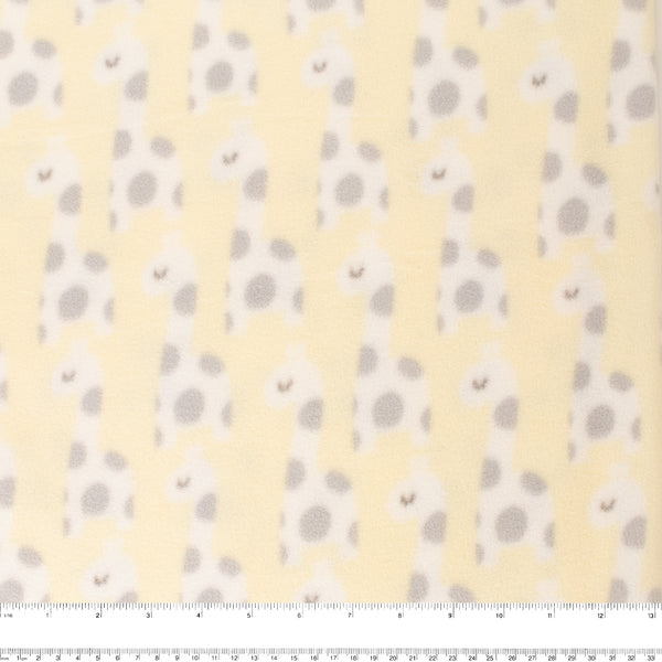 Anti-Pill Fleece Print - SLIPPY - Giraffes - Yellow
