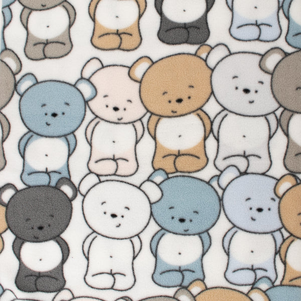 Anti-Pill Fleece Print - SLIPPY - Teddy bear - Brown