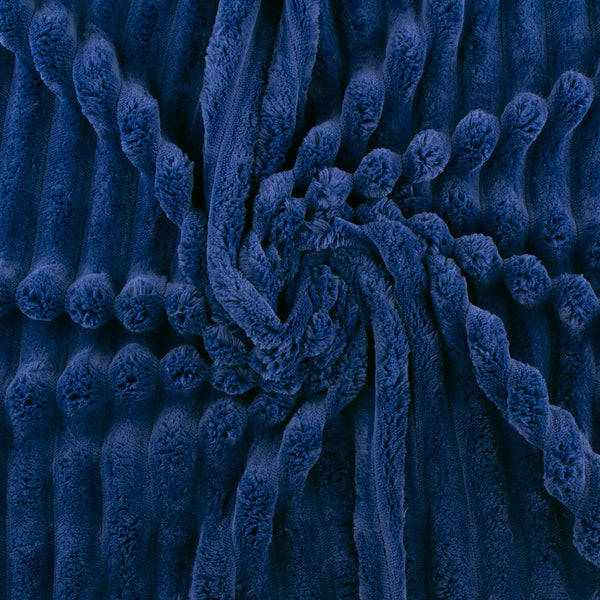 Chenille cordée unie - Bleu nuit