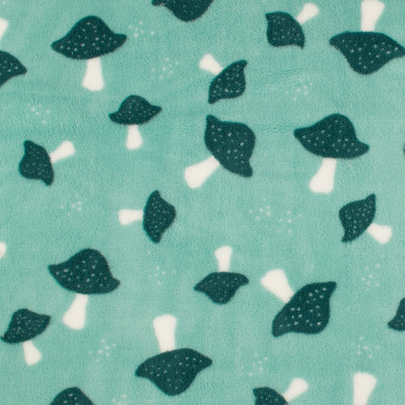 Printed Fleece - CORAL - Teal