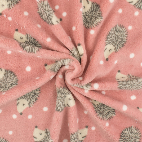 Printed Fleece - CORAL - Pink
