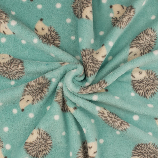 Printed Fleece - CORAL - Aqua