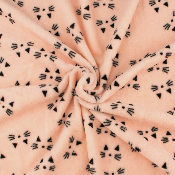 Printed Fleece - CORAL - Blush