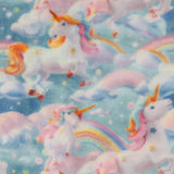 Molleton Imprimé - CORAL - 018 - Bleu/Rose