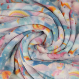 Molleton Imprimé - CORAL - 018 - Bleu/Rose