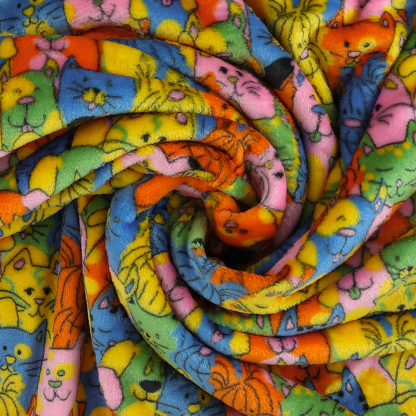 Printed Fleece - CORAL - 019 - Multicolour