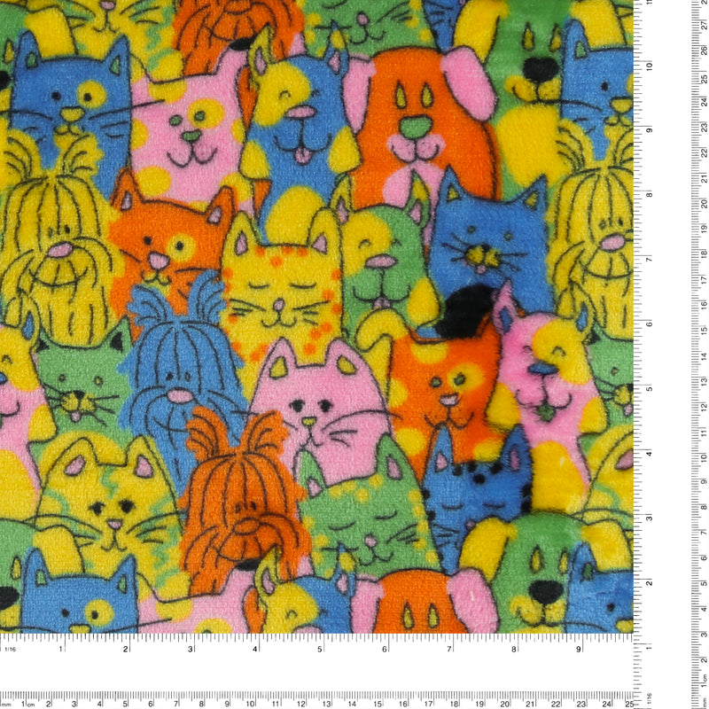 Printed Fleece - CORAL - 019 - Multicolour