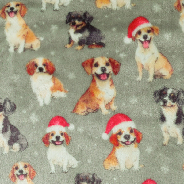 Printed Fleece - CORAL - 020 - Grey