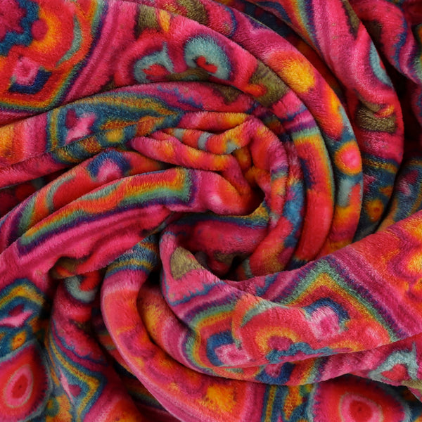 Printed Fleece - CORAL - 023 - Pink