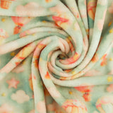 Printed Fleece - CORAL - 024 - Aqua