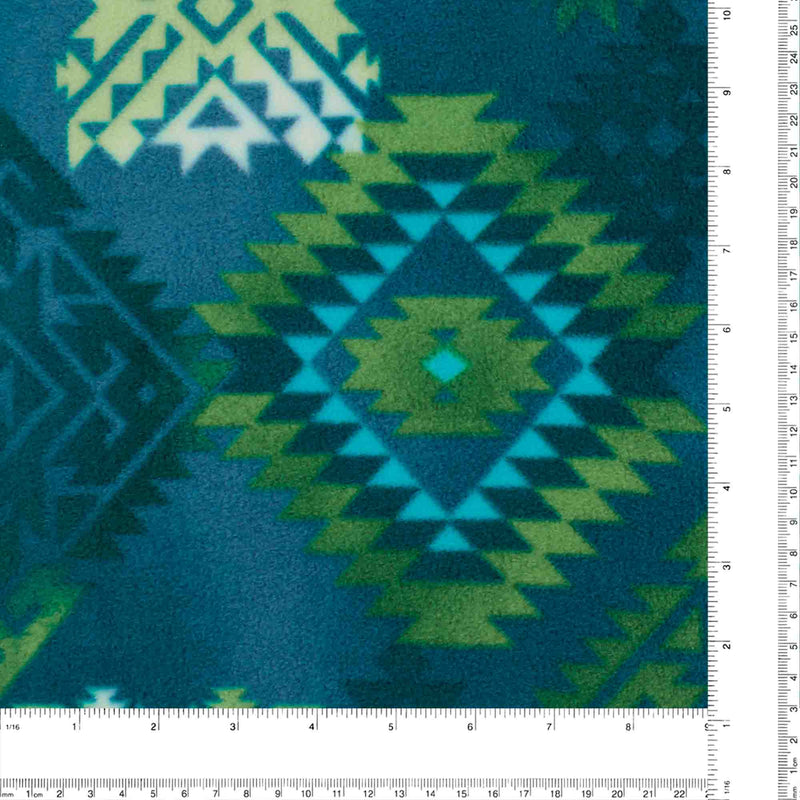 Anti Pill Fleece Print - MONTANA - 034 - Teal