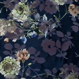 Velours tendance - Pivoines - Marine