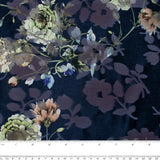 Velours tendance - Pivoines - Marine