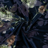 Velours tendance - Pivoines - Marine