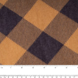 Tricot imprimé pour chandail - GOLDIE - Carreaux - Brun