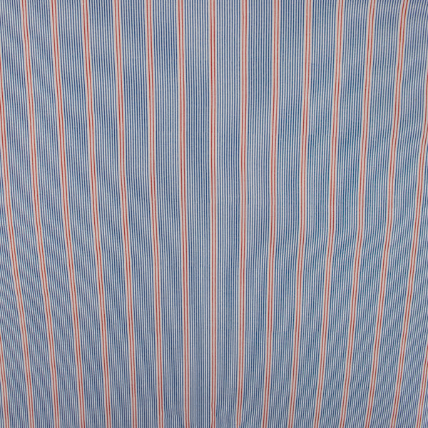 Rayon Poplin Stripe - Various Stripe - Blue / Red