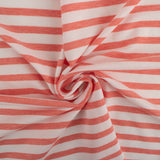 Pique Cotton Jersey - Stripe - Orange
