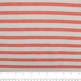 Pique Cotton Jersey - Stripe - Orange