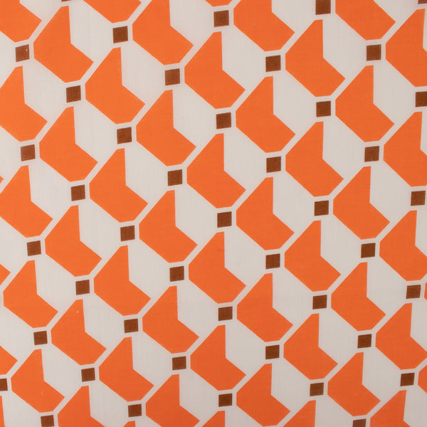 Coton et voile imprimé - KATIA - Géométrique - Orange