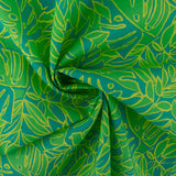 Printed Cotton Voile - KATIA - Leafs - Green