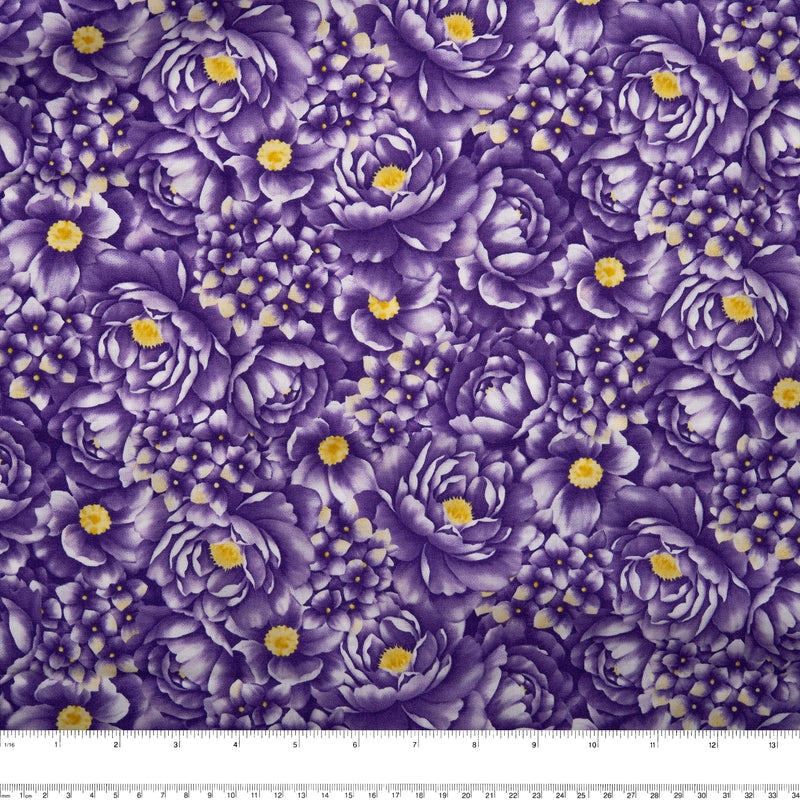 Floral Printed Cotton - ANISA - Peony - Hydrange