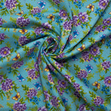 Floral Printed Cotton - ANISA - Florals - Baby blue