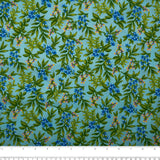 Coton imprimé floral - ANISA - Leafs - Bleu bébé