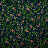 Coton imprimé floral - ANISA - Leafs - Marine