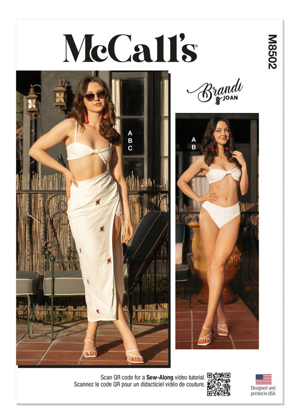 MCCALL'S - M8502 Misses' Bikini and Skirt by Brandi Joan