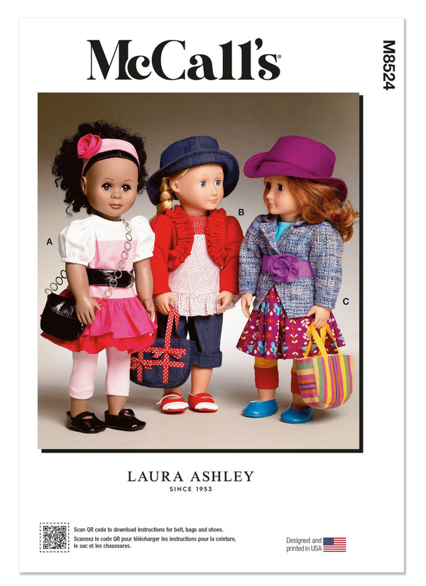 MCCALL'S - M8524 18" Doll Clothes by Laura Ashley