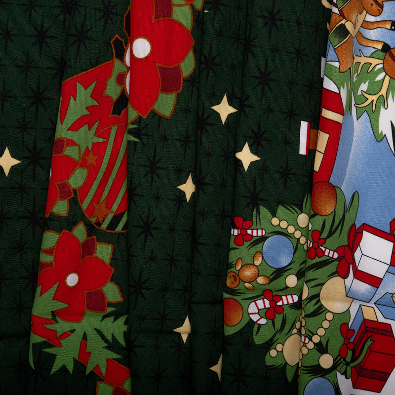 Christmas printed tabling - Reindeer - Green