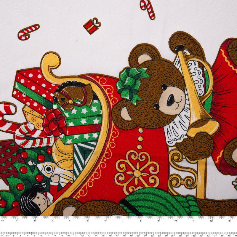 Christmas printed tabling - Teddy bear - White