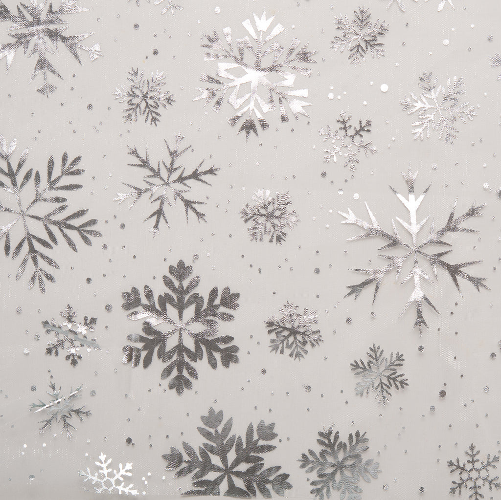 Silver Snowflakes Cotton Lycra